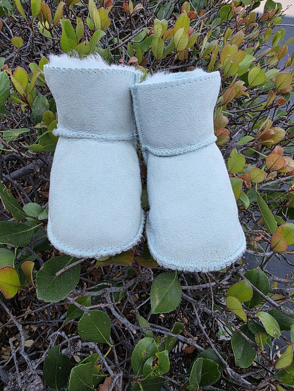UGG Kids Mint Green Shearling Booties